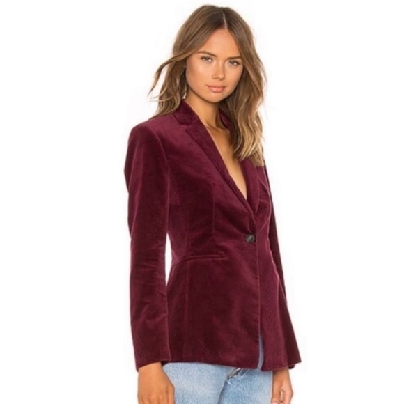 THEORY Power Jacket II Corduroy Deep Mulberry Blazer Sz 4 EUC - Picture 2 of 9